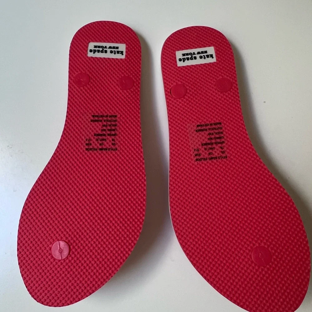 Kate Spade Hello Sunshine Red and White Flip‎ Flops (see description)